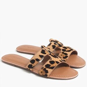 J Crew size 7 calf hair beachside slide sandals